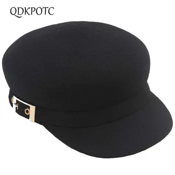 QDKPOTC Fedoras High Quality Fashion Wool Felt Metal Chain Decoration Black Hat Women Fedoras Flat Top Equestrian Cap 
QDKPOTC Fedoras High Quality Fashion Wool Felt Metal Chain Decoration Black Hat Women Fedoras Flat Top Equestrian Cap