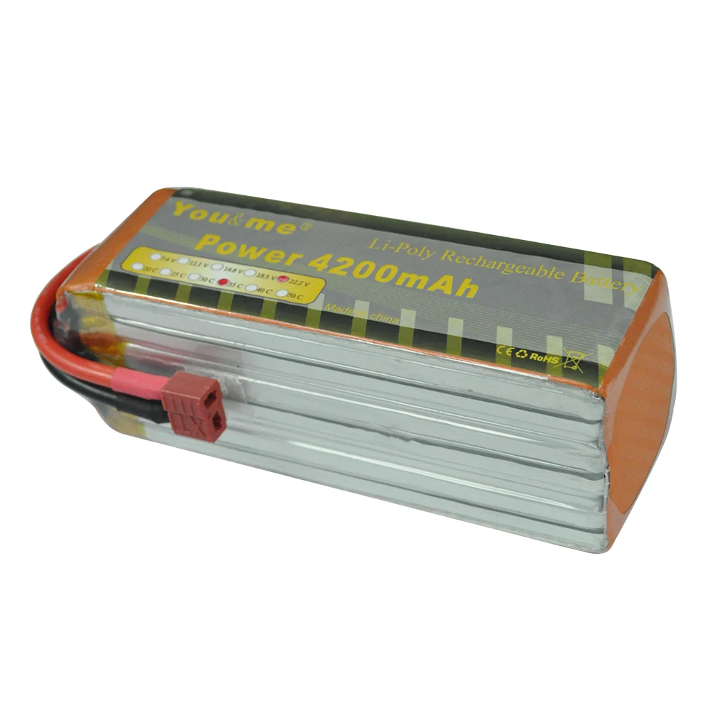 Youme KT airplane 4200MAH 22.2V 35C AKKU LiPo RC Battery For fixed-wing helicopter 6S
Youme KT airplane 4200MAH 22.2V 35C AKKU LiPo RC Battery For fixed-wing helicopter 6S