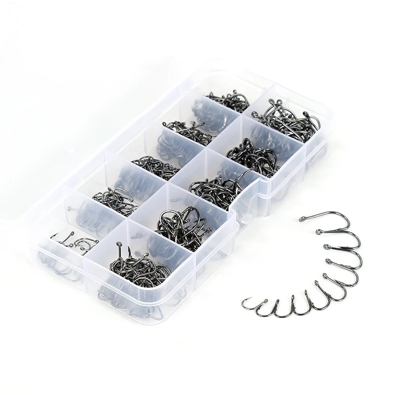 New 500pcs/lot Carbon Steel Fishing Jig Hooks Total 3# -12# 10 Sizes Fresh Water Sea Hooks Fly Fishing Tackle Box Case Accessory
New 500pcs/lot Carbon Steel Fishing Jig Hooks Total 3# -12# 10 Sizes Fresh Water Sea Hooks Fly Fishing Tackle Box Case Accessory