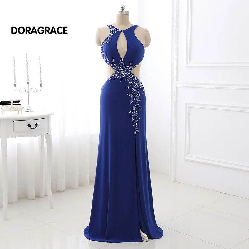 DORAGRACE New Arrival Elegant Beaded Side Split Floor-Length Royal Blue Prom Gowns Long Evening Dresses DGE070
DORAGRACE New Arrival Elegant Beaded Side Split Floor-Length Royal Blue Prom Gowns Long Evening Dresses DGE070