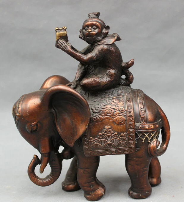 S4448 8" Folk Chinese Pure Bronze Monkey Hold Seal Ride Auspicious Elephant Statue D0317
S4448 8" Folk Chinese Pure Bronze Monkey Hold Seal Ride Auspicious Elephant Statue D0317
