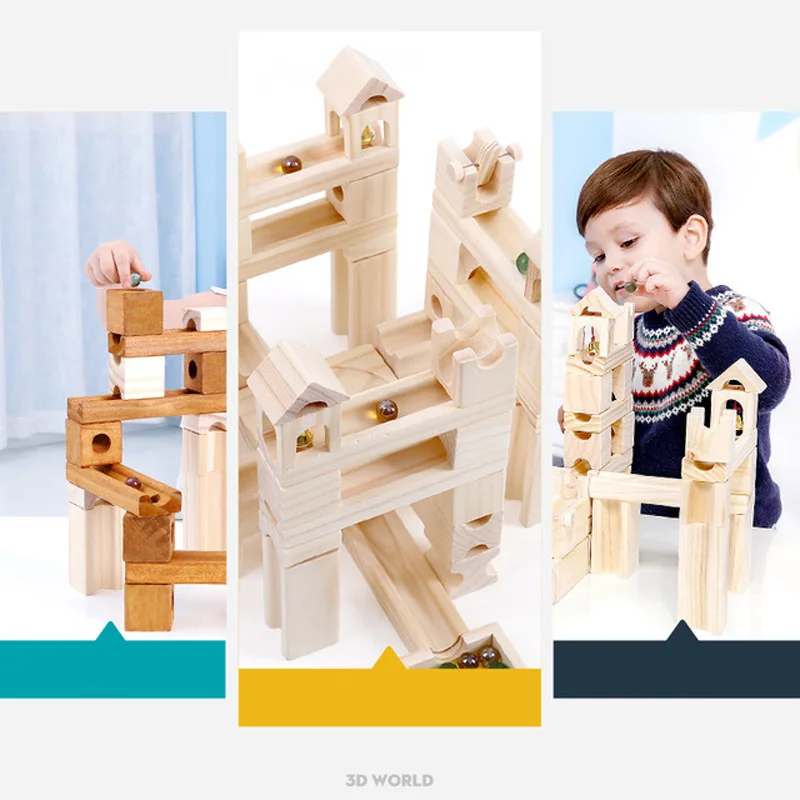 High quality Wooden Marble Race Run Maze Ball Track Building Blocks Funnel Slide Big Size Bricks Compatible Duploed Block
High quality Wooden Marble Race Run Maze Ball Track Building Blocks Funnel Slide Big Size Bricks Compatible Duploed Block