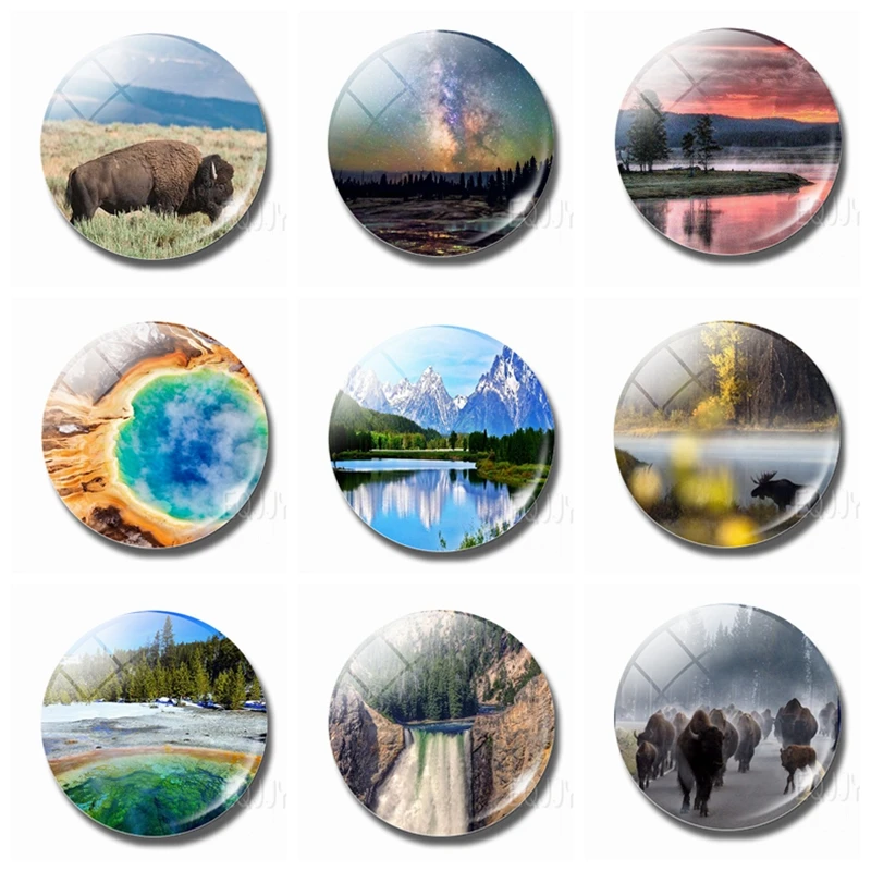 Yellowstone National Park Refrigerator Magnets 30MM Magnet Fridge Glass Dome Landscape Ornaments Magnetic Stickers for Fridge
Yellowstone National Park Refrigerator Magnets 30MM Magnet Fridge Glass Dome Landscape Ornaments Magnetic Stickers for Fridge