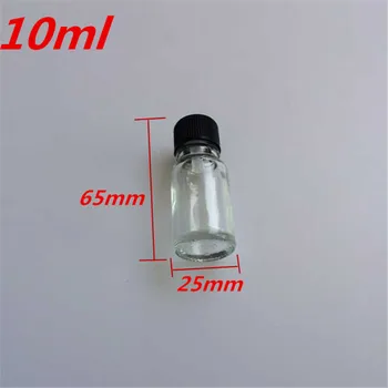 10 pcs 25*65 mm Transparent Glass Bottles With Black Screw Cap&Leakproof Stopper 10 ml Liquid Jars Essential Oil Bottles
10 pcs 25*65 mm Transparent Glass Bottles With Black Screw Cap&Leakproof Stopper 10 ml Liquid Jars Essential Oil Bottles