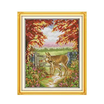 Autumn scenery on the hill warm deer mother and child series of cross-stitch hand embroidery kit decorative paintings
Autumn scenery on the hill warm deer mother and child series of cross-stitch hand embroidery kit decorative paintings