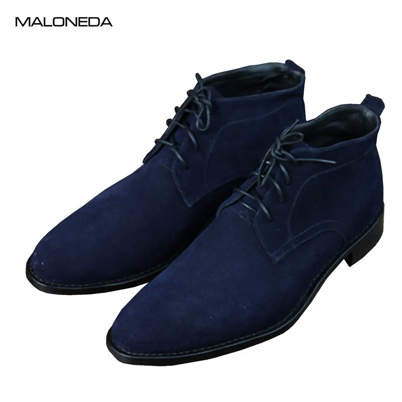 

MALONEDA Bespoke Goodyear Welted Suede Casual Boots Men's Retro Pure Hand Genuine Leather Sole Ankle Boots