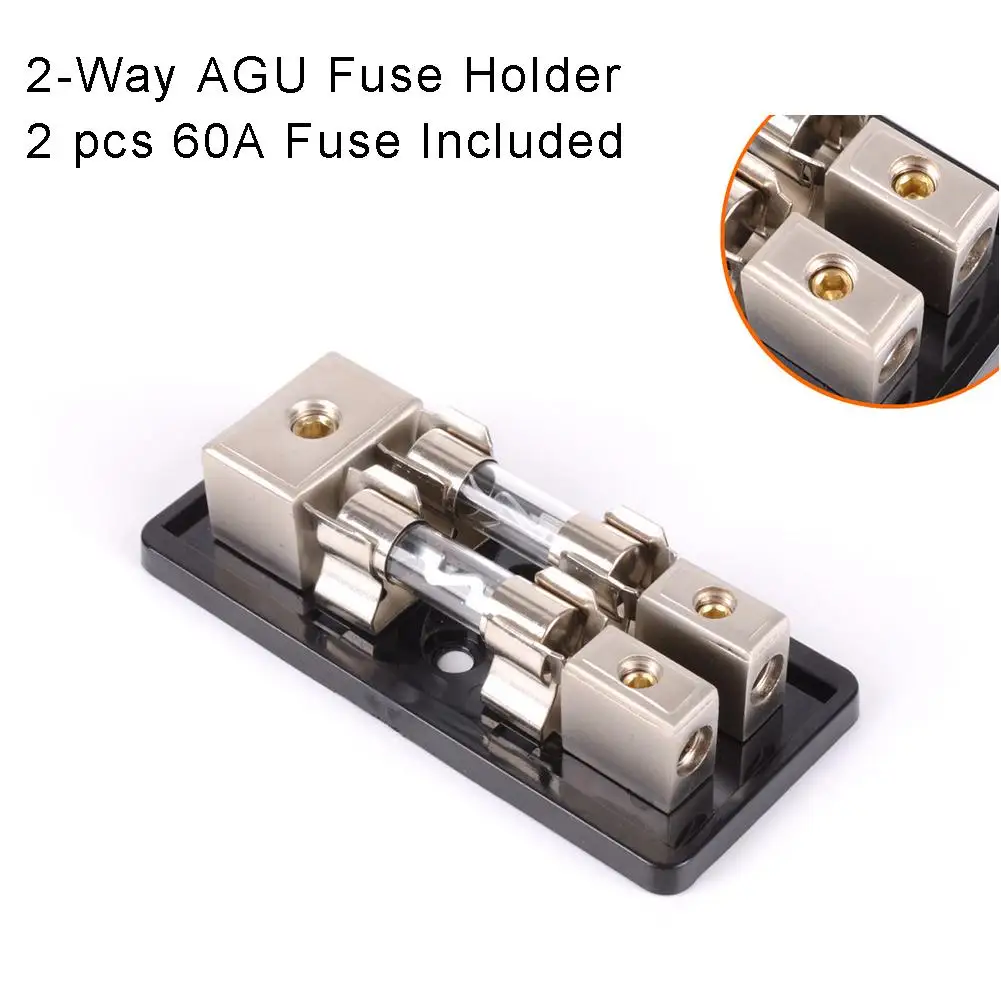 2-Way AGU In-Line car fuse holder Fuse Holder 60A Power Distribution Block Audio Car Amp porte fusible voiture
2-Way AGU In-Line car fuse holder Fuse Holder 60A Power Distribution Block Audio Car Amp porte fusible voiture