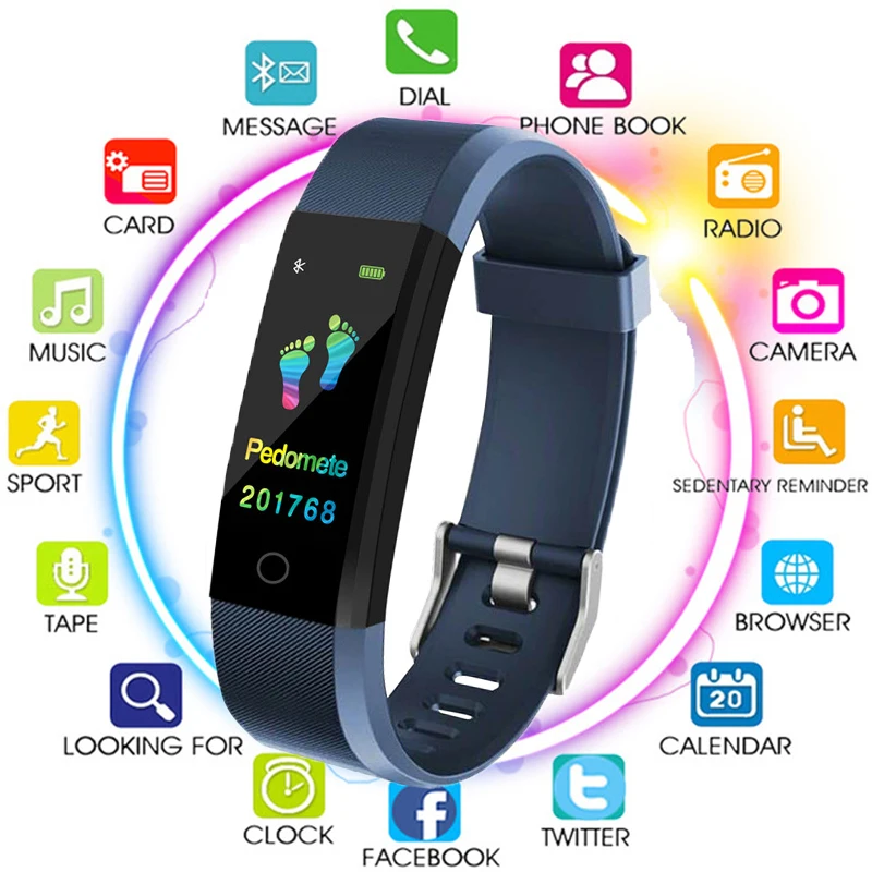 Smart Watch Health Monitor Heart rate/Blood Pressure/Pedometer Fitness Tracker Bluetooth Smartband Waterproof Sports Bracelet
Smart Watch Health Monitor Heart rate/Blood Pressure/Pedometer Fitness Tracker Bluetooth Smartband Waterproof Sports Bracelet