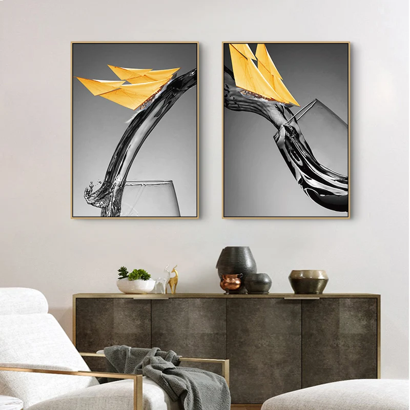 Nordic The cup set sail wall art Canvas Painting posters Prints Abstract art Picture for Living Room Morden Home Decor No Frame
Nordic The cup set sail wall art Canvas Painting posters Prints Abstract art Picture for Living Room Morden Home Decor No Frame