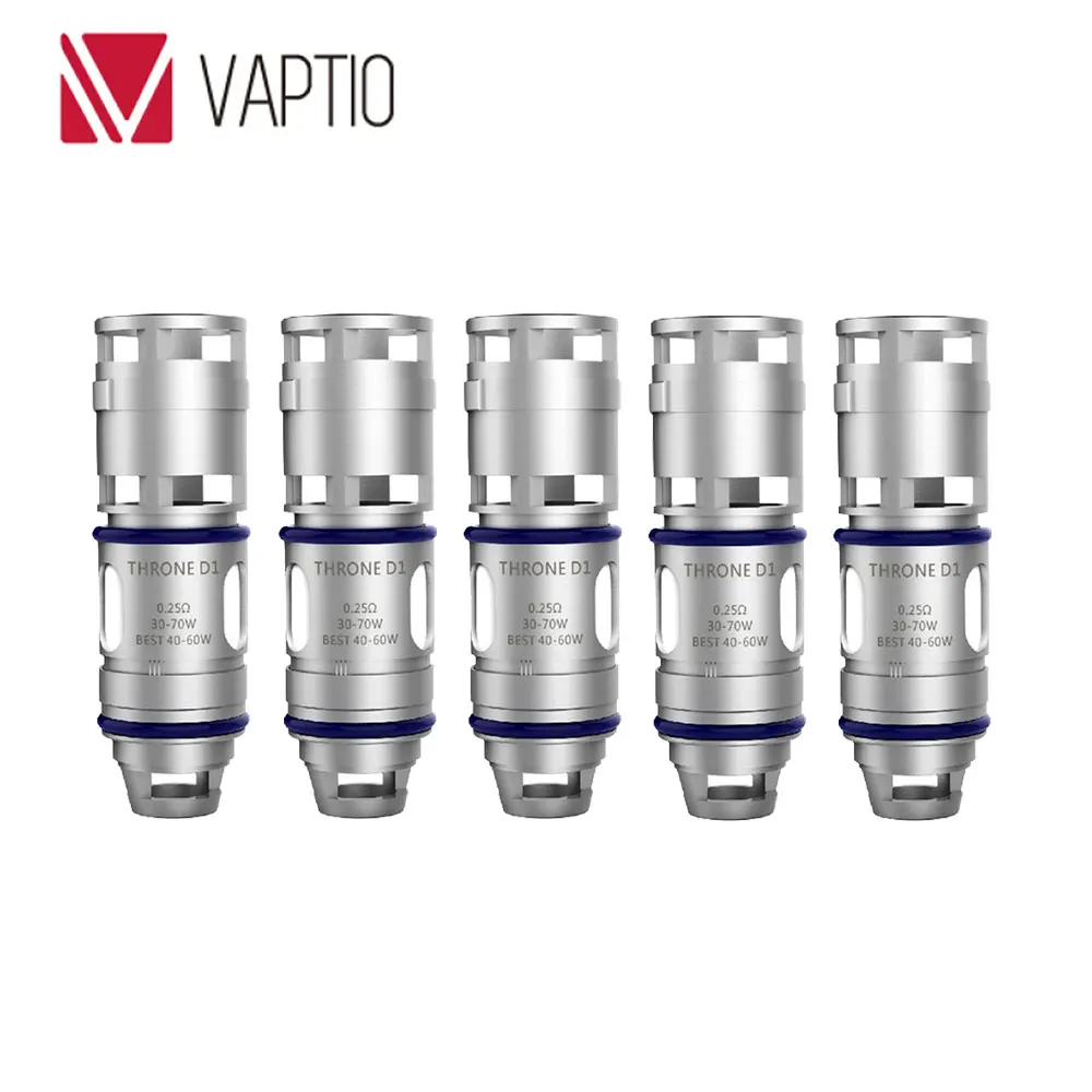5pcs Original Vaptio Throne Replacement Coil Vaporizer 0.25ohm Throne D1 Coil & 1.2ohm Throne D2 Coil for Throne Tank Ecig Vape
5pcs Original Vaptio Throne Replacement Coil Vaporizer 0.25ohm Throne D1 Coil & 1.2ohm Throne D2 Coil for Throne Tank Ecig Vape