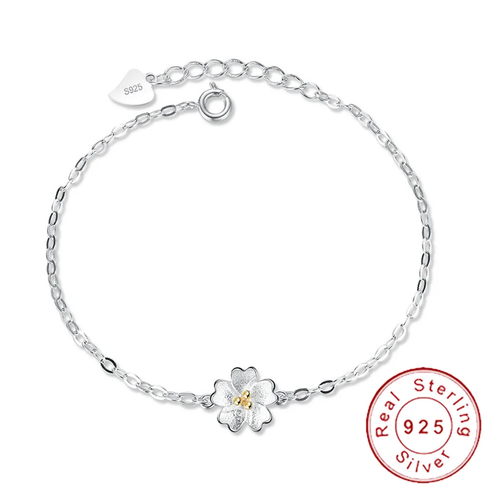 Luxury Brand Real Pure 925 Sterling Silver Daisy Flower Bracelet Femme Argent Womens Braclets Floral Hand Jewelry SB021
Luxury Brand Real Pure 925 Sterling Silver Daisy Flower Bracelet Femme Argent Womens Braclets Floral Hand Jewelry SB021