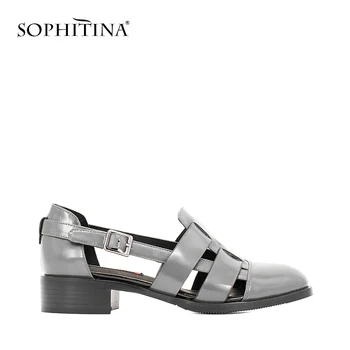 SOPHITINA Casual Sandals High Quality Patent Leather Soft Thick Heel Buckle Strap Sandals Blue Black Gray Hollow Shoes Women S12
SOPHITINA Casual Sandals High Quality Patent Leather Soft Thick Heel Buckle Strap Sandals Blue Black Gray Hollow Shoes Women S12