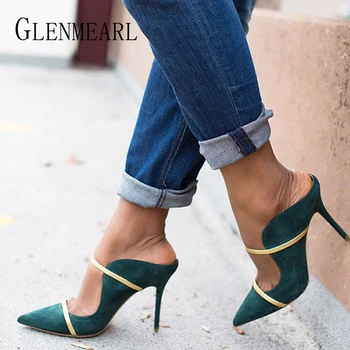 Women Slippers High Heels Mules Shoes Slip On Summer Shoes Pointed Toe Woman Slides Outdoor Female Sandals Plus Size Party Shoes
Women Slippers High Heels Mules Shoes Slip On Summer Shoes Pointed Toe Woman Slides Outdoor Female Sandals Plus Size Party Shoes