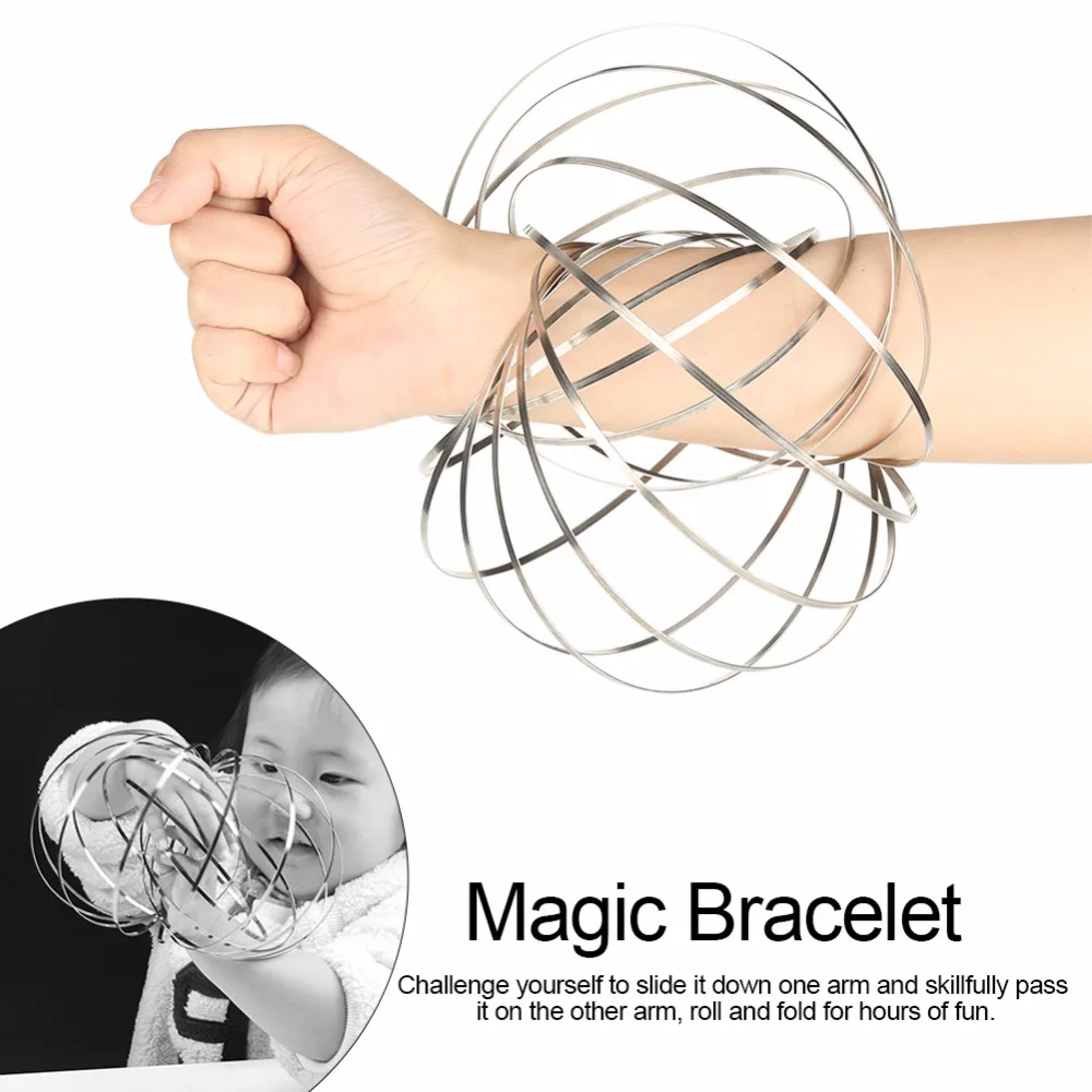 2019 Creative Magic Bracelet Toy Stainless Steel Ring Interactive Game Stress Relieve Exercise Toys 3DFlow Ring Kinetic Spring
2019 Creative Magic Bracelet Toy Stainless Steel Ring Interactive Game Stress Relieve Exercise Toys 3DFlow Ring Kinetic Spring