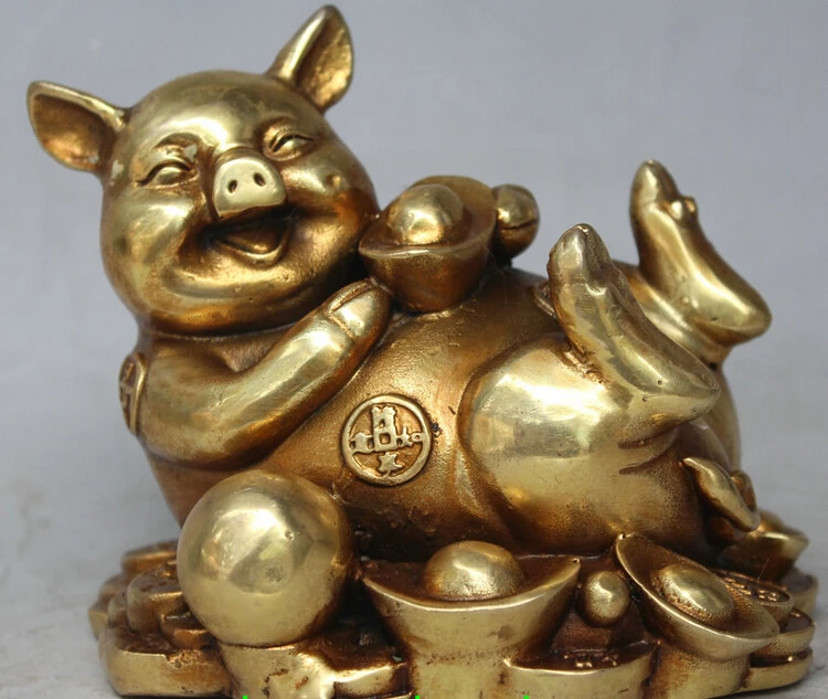 5" China Folk Brass FengShui Zodiac Year Pig Wealth Money YuanBao Animal Statue S0706 Discount 35%
5" China Folk Brass FengShui Zodiac Year Pig Wealth Money YuanBao Animal Statue S0706 Discount 35%