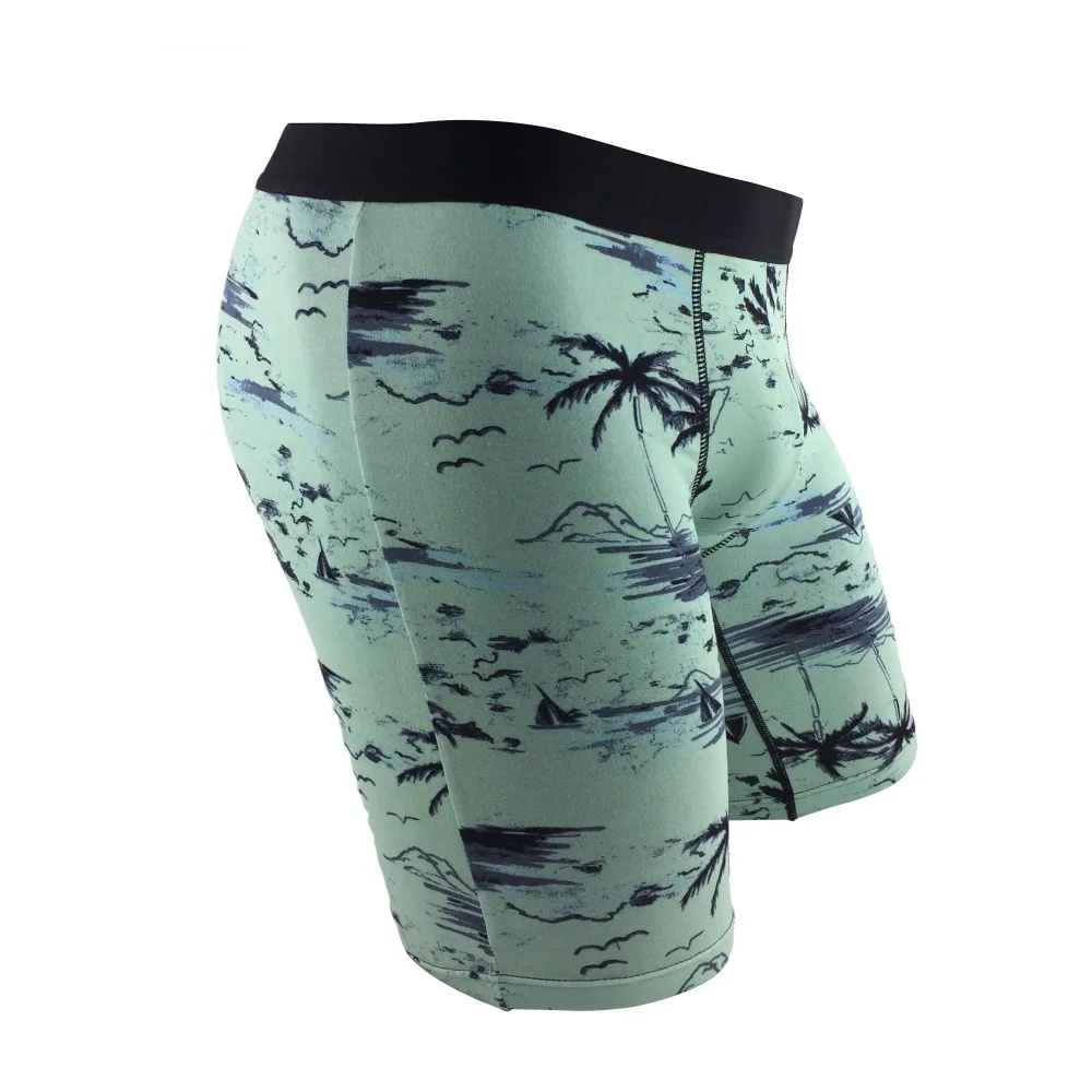 

Unique Charming Coconut Tree Print Men's Cotton Boxer Underwear Long Leg Underpants Calzoncillo Hombre Boxer Shorts Breathable