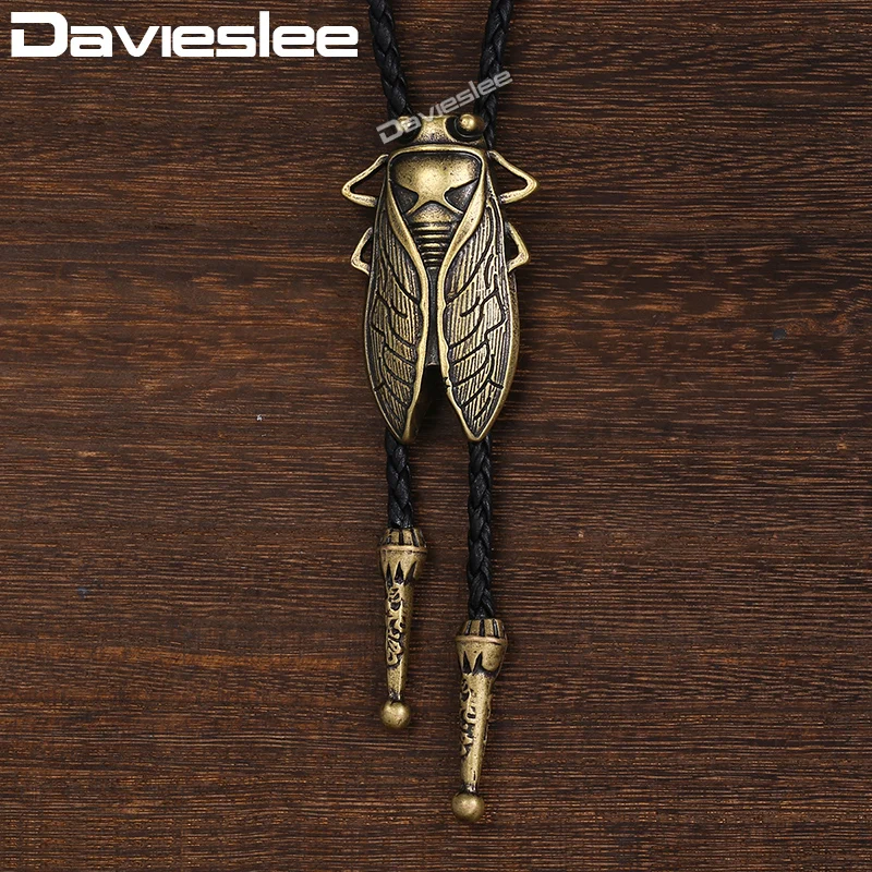 Davieslee Leather Necklace For Men Women Bronze Cicada Bola Bolo Tie Pendant Black Men's Necklace Cowboy DUN125
Davieslee Leather Necklace For Men Women Bronze Cicada Bola Bolo Tie Pendant Black Men's Necklace Cowboy DUN125