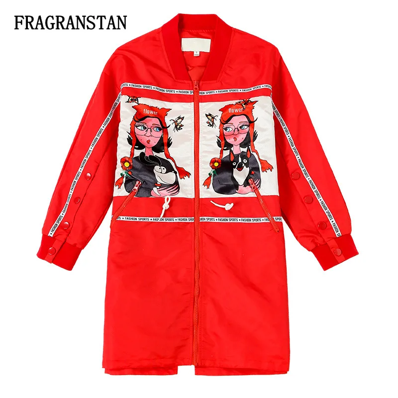 Women Spring Autumn Stand Collar Red Trench Coat Cartoon Print Casual Outerwear Female Plus Size Loose Fashion Long Coats JQ830
Women Spring Autumn Stand Collar Red Trench Coat Cartoon Print Casual Outerwear Female Plus Size Loose Fashion Long Coats JQ830