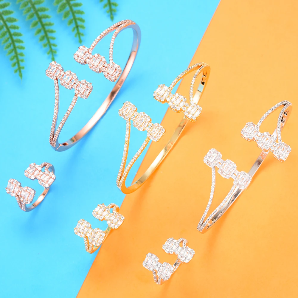 Kellybola Trendy Sterling Silver Dubai Jewelry Sets Open Bracelet Rings Luxury Zircon Jewelry Making For Women Accessories
Kellybola Trendy Sterling Silver Dubai Jewelry Sets Open Bracelet Rings Luxury Zircon Jewelry Making For Women Accessories