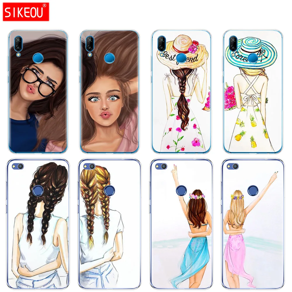 Silicone Cover Phone Case For Huawei P20 P7 P8 P9 P10 Lite Plus Pro 2017 p smart Girls Brunette Blonde Best Friends BFF Matching
Silicone Cover Phone Case For Huawei P20 P7 P8 P9 P10 Lite Plus Pro 2017 p smart Girls Brunette Blonde Best Friends BFF Matching