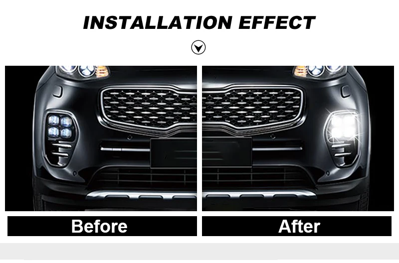 LED Daytime Running Lights DRL For KIA Sportage QL KX5 2016 2017 Car Driving Light Fog Lamp Hole Car-styling Auto Accessories (4)