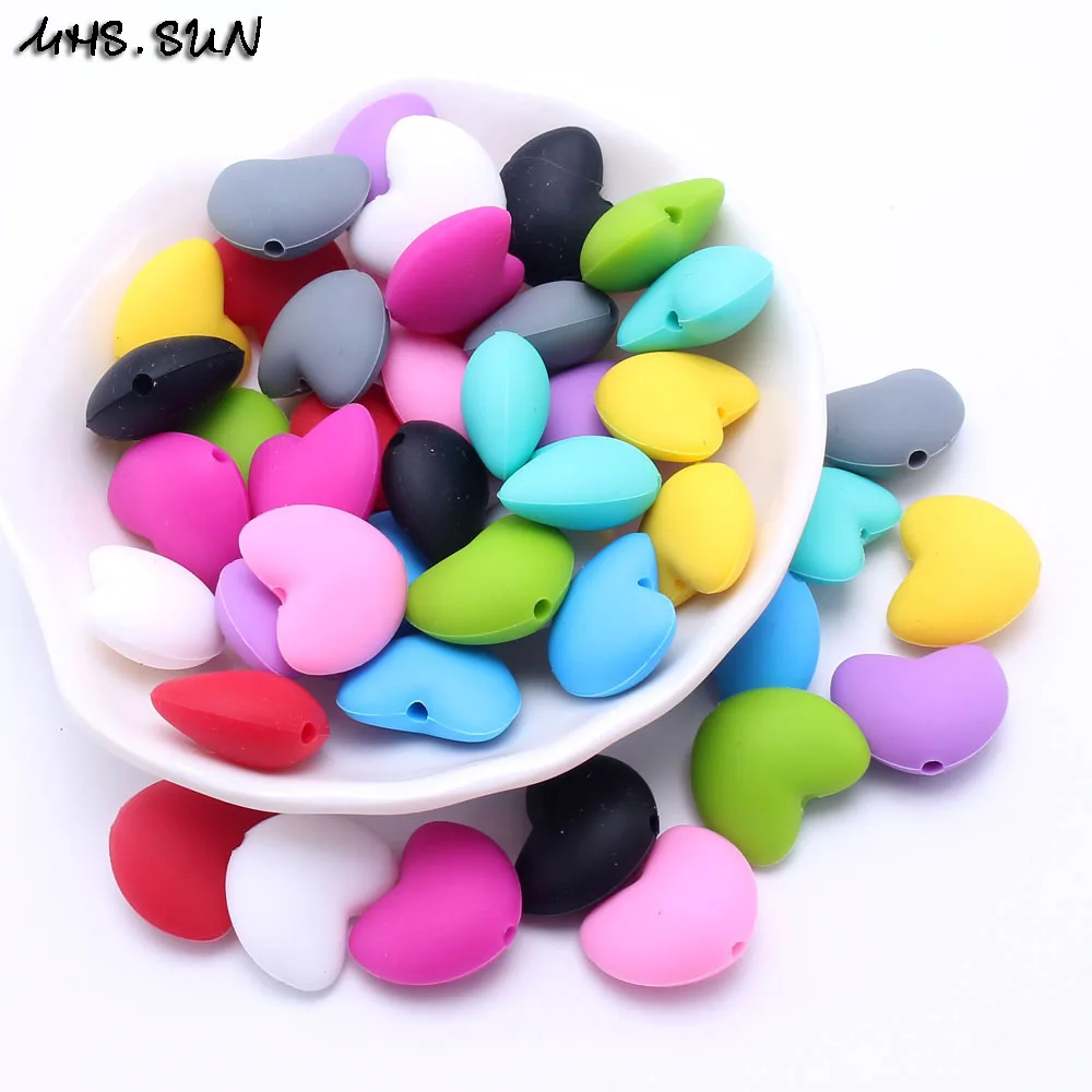 MHS.SUN Multicolor cute heart shape silicone beads BPA free food grade baby teething beads mixed for chewing necklace/bracelet 
MHS.SUN Multicolor cute heart shape silicone beads BPA free food grade baby teething beads mixed for chewing necklace/bracelet