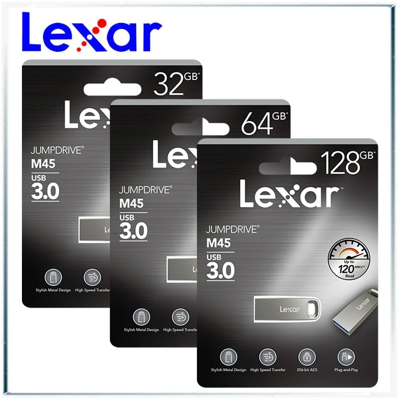 Lexar Jumpdrive USB 3.0 M45 32GB 64GB 128GB High Speed USB3.0 U Disk Computer Car USB Flash Drive Metal Protection Disk Jump Dri
Lexar Jumpdrive USB 3.0 M45 32GB 64GB 128GB High Speed USB3.0 U Disk Computer Car USB Flash Drive Metal Protection Disk Jump Dri