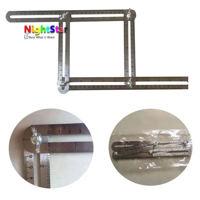 Stainless Steel Adjustable Four-Sided Folding Measuring Tool Multi-Angle Stencil Scale Ruler Metal Ruler 25cm
Stainless Steel Adjustable Four-Sided Folding Measuring Tool Multi-Angle Stencil Scale Ruler Metal Ruler 25cm