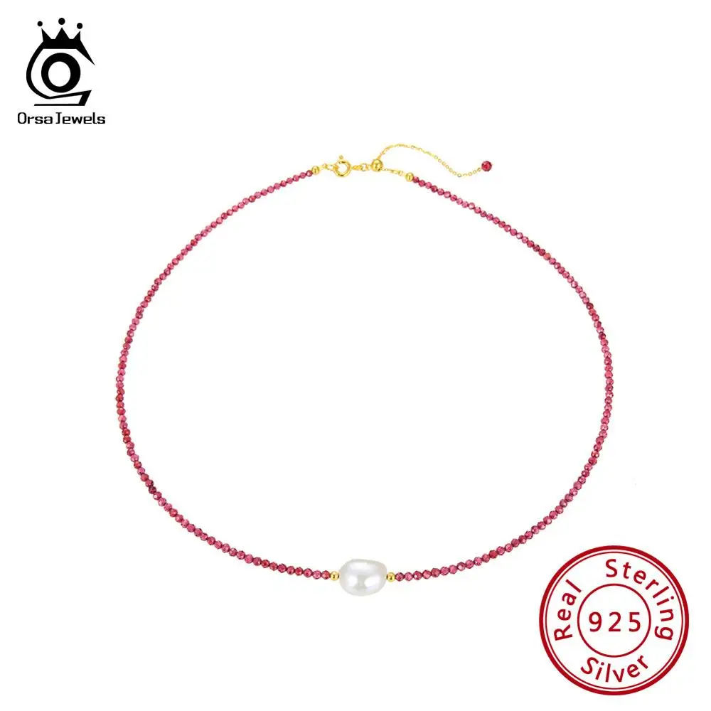 ORSA JEWELS 925 Silver Vintage Choker Women Necklace Natural Stone Garnet Small Beads Freshwater Pearl Choker Jewelry OSN157
ORSA JEWELS 925 Silver Vintage Choker Women Necklace Natural Stone Garnet Small Beads Freshwater Pearl Choker Jewelry OSN157