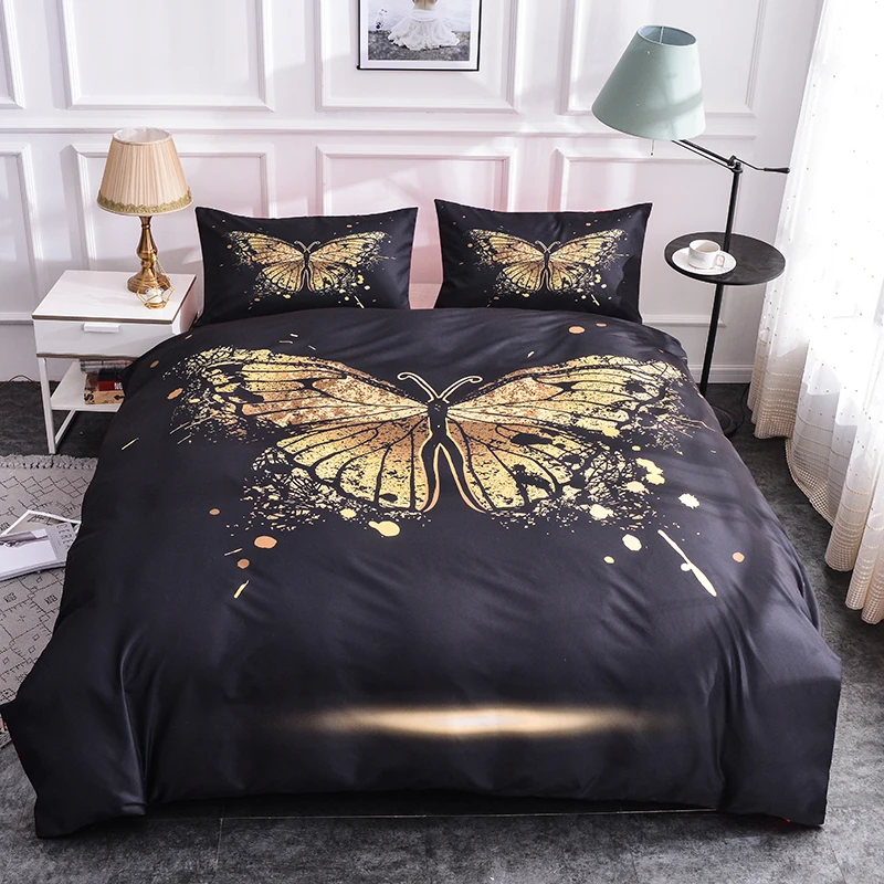 Boniu Golden Butterfly Pattern Bedding Set for Girl 2/3pcs Duvet Cover/Quilt Cover with Pillow Cases Bed Set Bohemian Bedclothes
Boniu Golden Butterfly Pattern Bedding Set for Girl 2/3pcs Duvet Cover/Quilt Cover with Pillow Cases Bed Set Bohemian Bedclothes