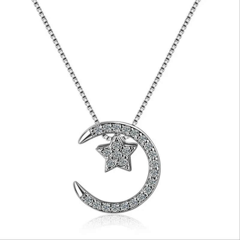 Everoyal Trendy 925 Sterling Silver Necklace For Women Accessories Vintage Zircon Star Moon Pendant Necklace Girls Jewelry Hot
Everoyal Trendy 925 Sterling Silver Necklace For Women Accessories Vintage Zircon Star Moon Pendant Necklace Girls Jewelry Hot