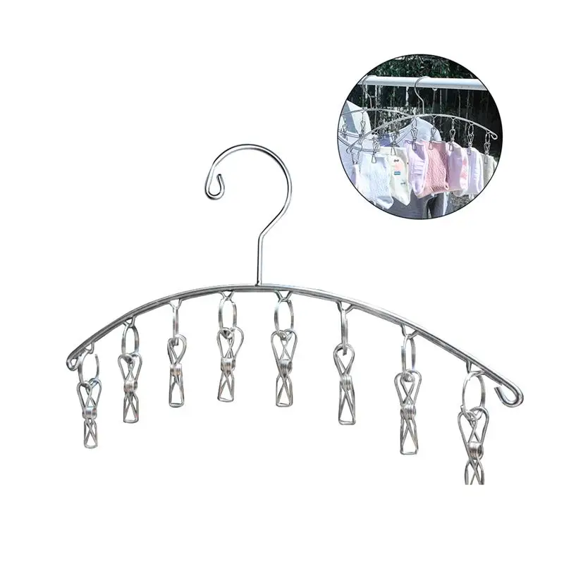 Stainless Steel Clothes Hanger Laundry Drying Hanger with 8 Clips for Socks Underwears Bras Scarfs Towels Gloves Lingeries
Stainless Steel Clothes Hanger Laundry Drying Hanger with 8 Clips for Socks Underwears Bras Scarfs Towels Gloves Lingeries