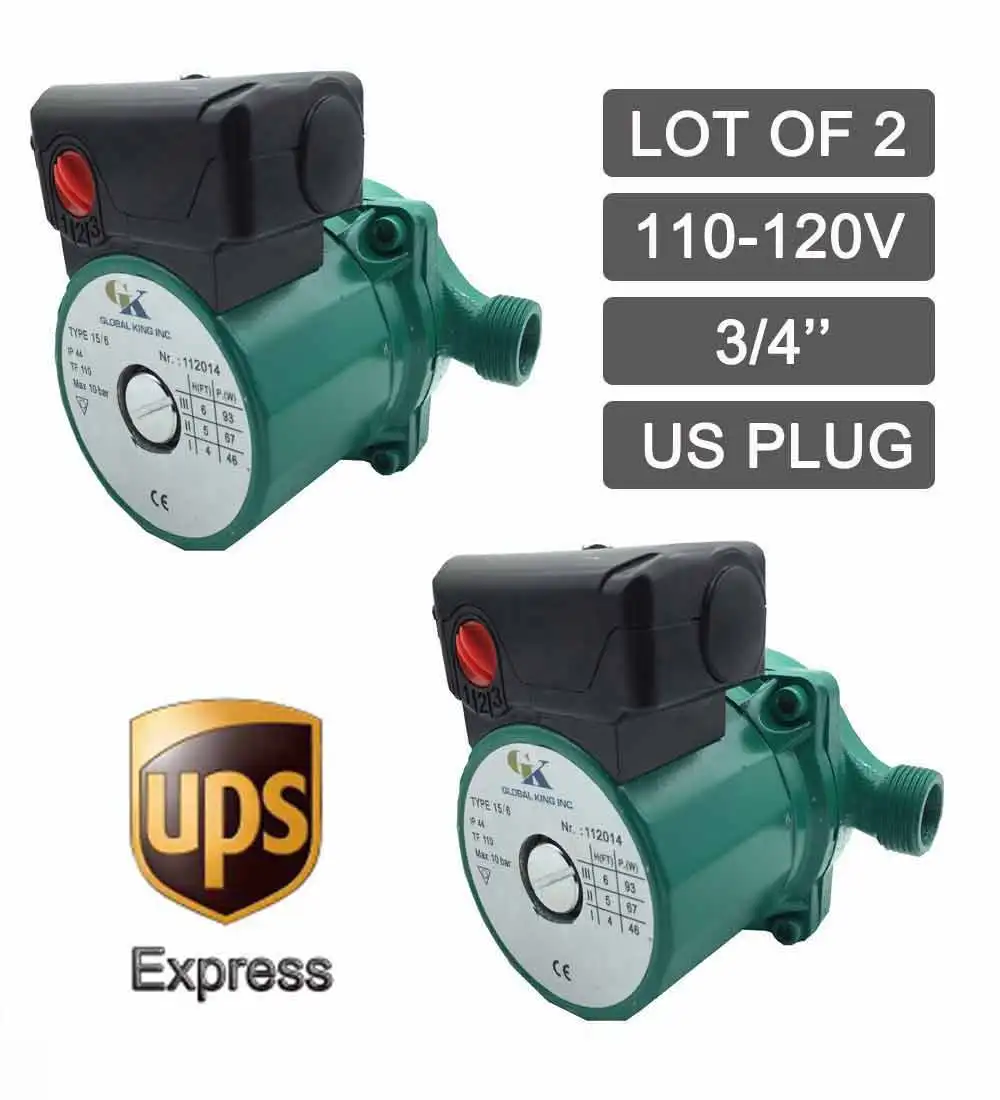 2 Pieces 110-120V Hot Water Circulation Pump G 3/4'',3-Speed Circulator Pump for Solar Heater
2 Pieces 110-120V Hot Water Circulation Pump G 3/4'',3-Speed Circulator Pump for Solar Heater