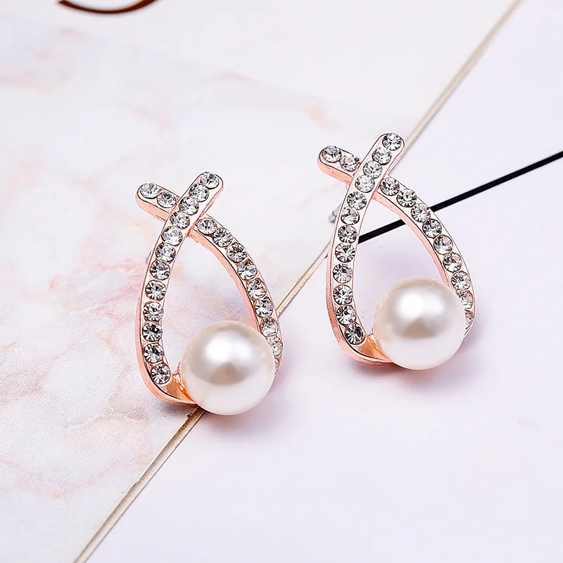 2019 Fashion Gold Silver Pearl Stud Earrings Cross Crystal Earrings for Women Jewelry
2019 Fashion Gold Silver Pearl Stud Earrings Cross Crystal Earrings for Women Jewelry
