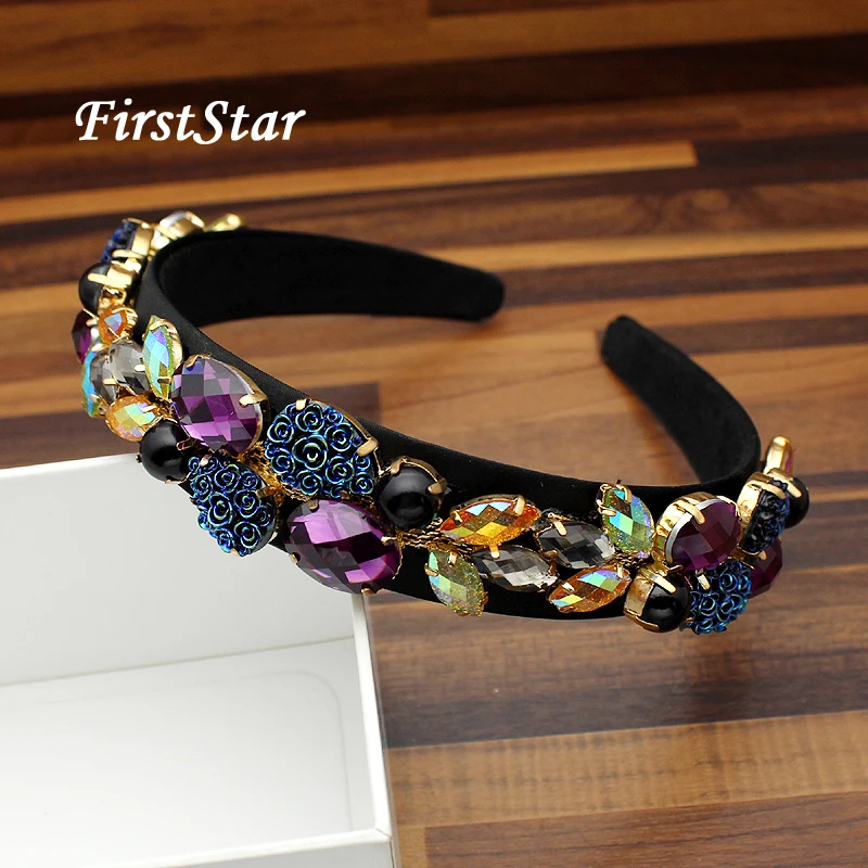 European Vintage Hair Accessories Luxury Black Purple Crystal Baroque Hairband Elegant Rhinestone Diamante Headband For Women
European Vintage Hair Accessories Luxury Black Purple Crystal Baroque Hairband Elegant Rhinestone Diamante Headband For Women