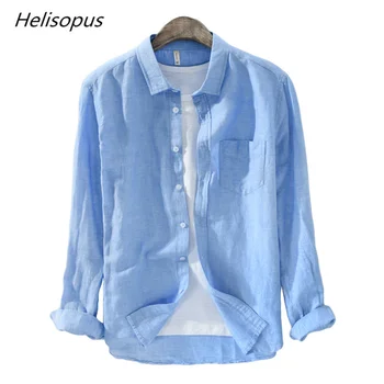 Helisopus 2020 Summer Autumn Men Cotton and Linen Casual Slim Shirt Long Sleeve Solid Color Men Fashion Shirts
Helisopus 2020 Summer Autumn Men Cotton and Linen Casual Slim Shirt Long Sleeve Solid Color Men Fashion Shirts