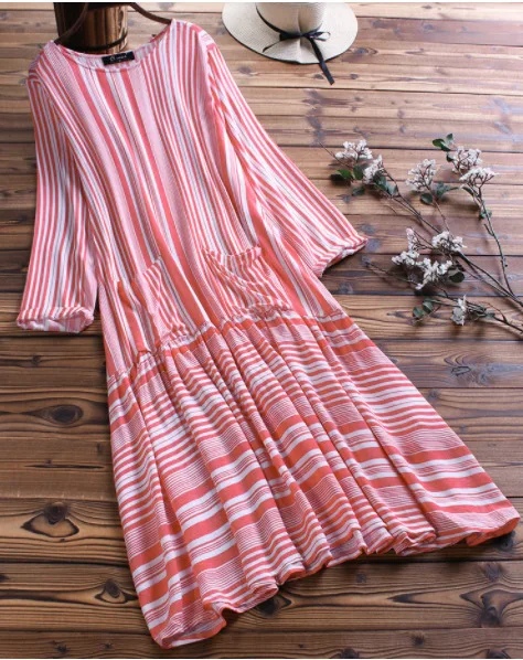 A-Line long sleeve striped long dress large size 2xl 3xl casual summer women dress big size holiday beach plus size dress 2019
A-Line long sleeve striped long dress large size 2xl 3xl casual summer women dress big size holiday beach plus size dress 2019