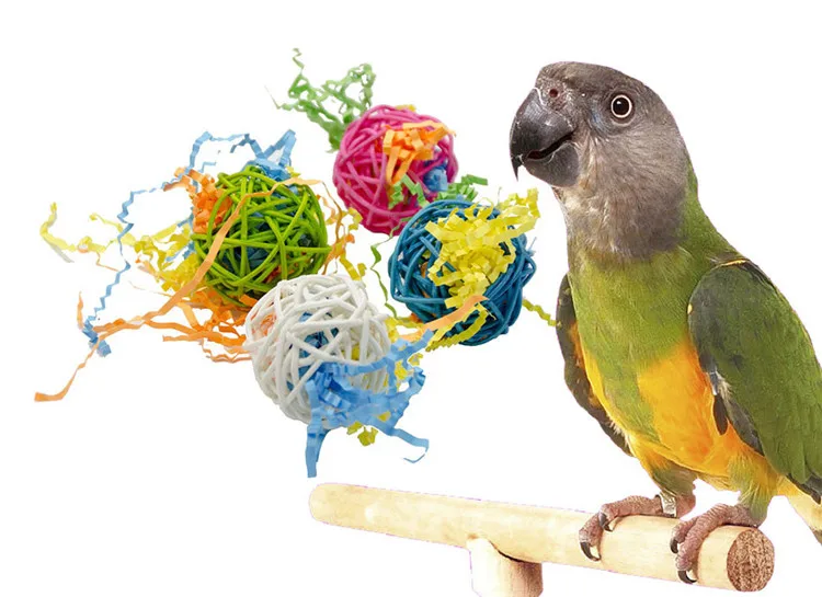 parrot toys for bird accessories ball rattan cage