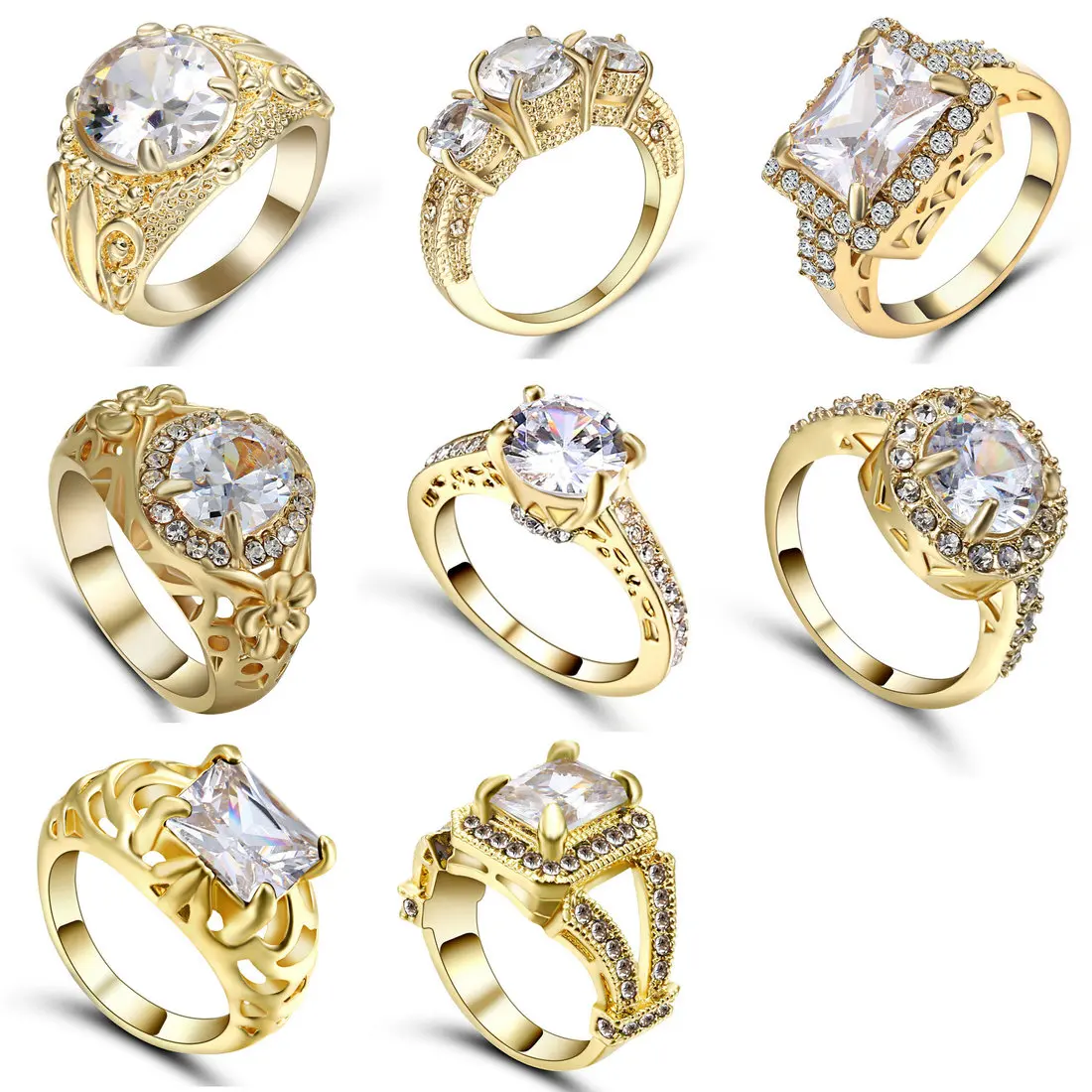 Size 7 Womens Wedding Rings Cut CZ Gold colour Plated Filled Engagement Fashion Femme Ring Dropshipping Hot Sale
Size 7 Womens Wedding Rings Cut CZ Gold colour Plated Filled Engagement Fashion Femme Ring Dropshipping Hot Sale