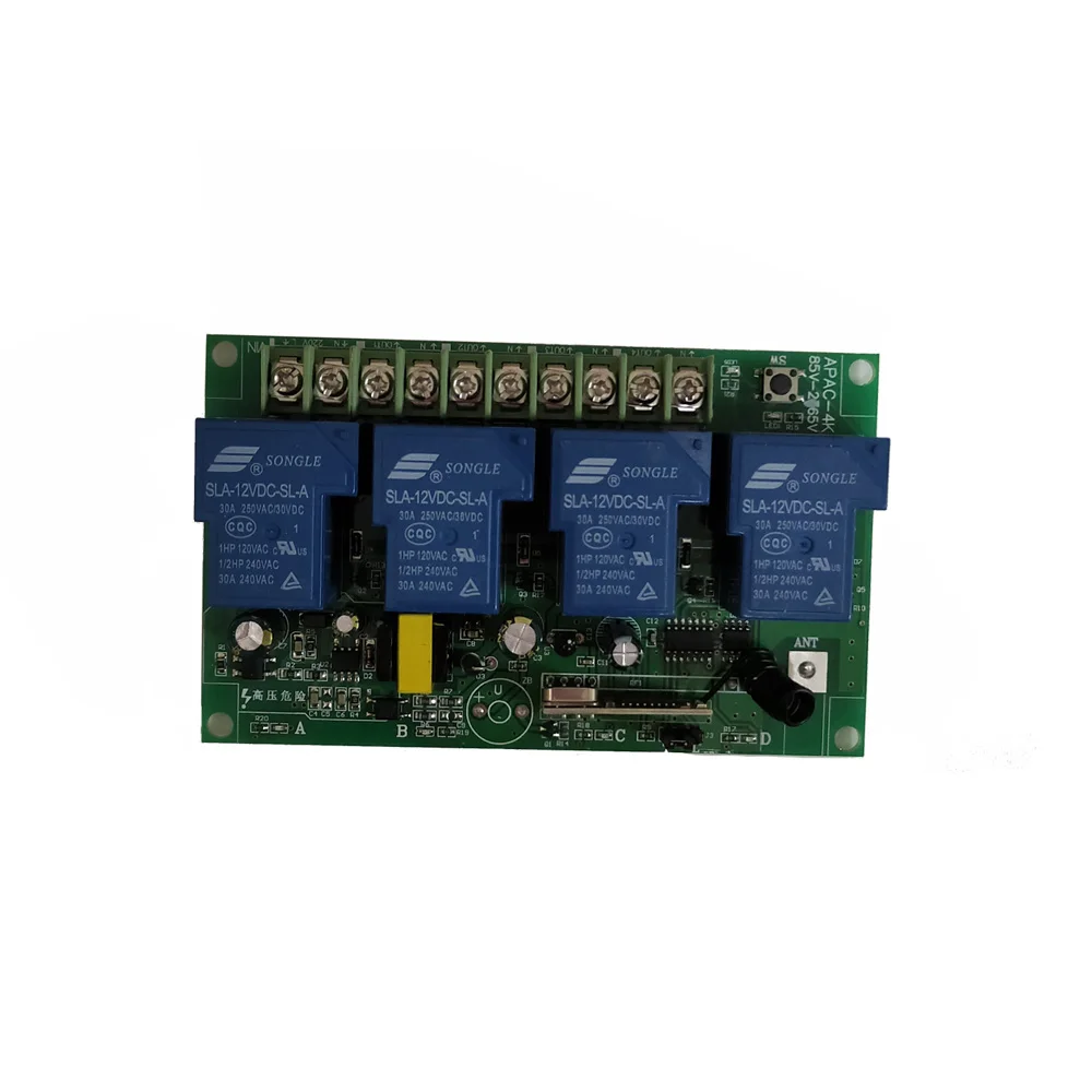 AC85-265V 4 CH 4CH RF Wireless Remote Control Switch System Remote Control Light Switch Radio Receiver Wireless 30A Relay Module
AC85-265V 4 CH 4CH RF Wireless Remote Control Switch System Remote Control Light Switch Radio Receiver Wireless 30A Relay Module