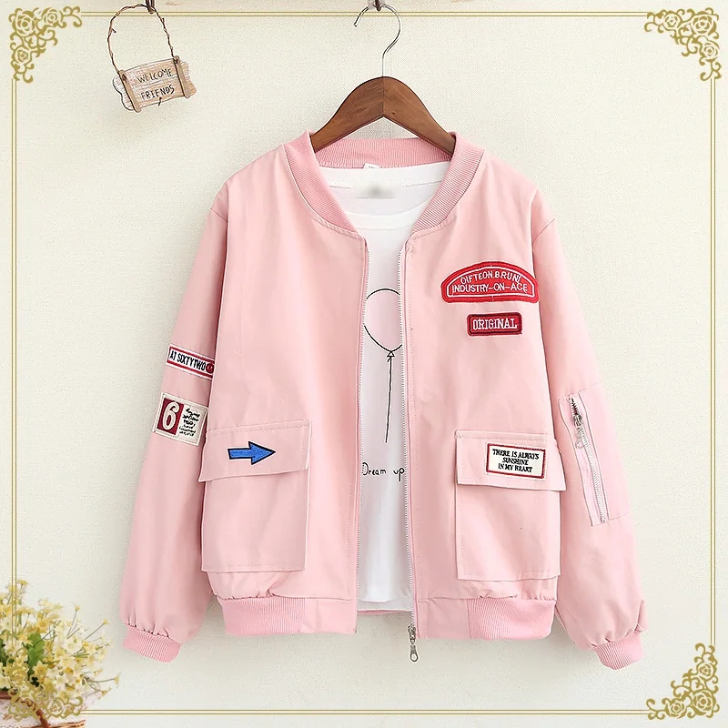 2018 Spring Autumn New Jacket Women Korean Harajuku BF Loose Baseball Jacket Pink Sweet High Quality Students Tops High Quality
2018 Spring Autumn New Jacket Women Korean Harajuku BF Loose Baseball Jacket Pink Sweet High Quality Students Tops High Quality