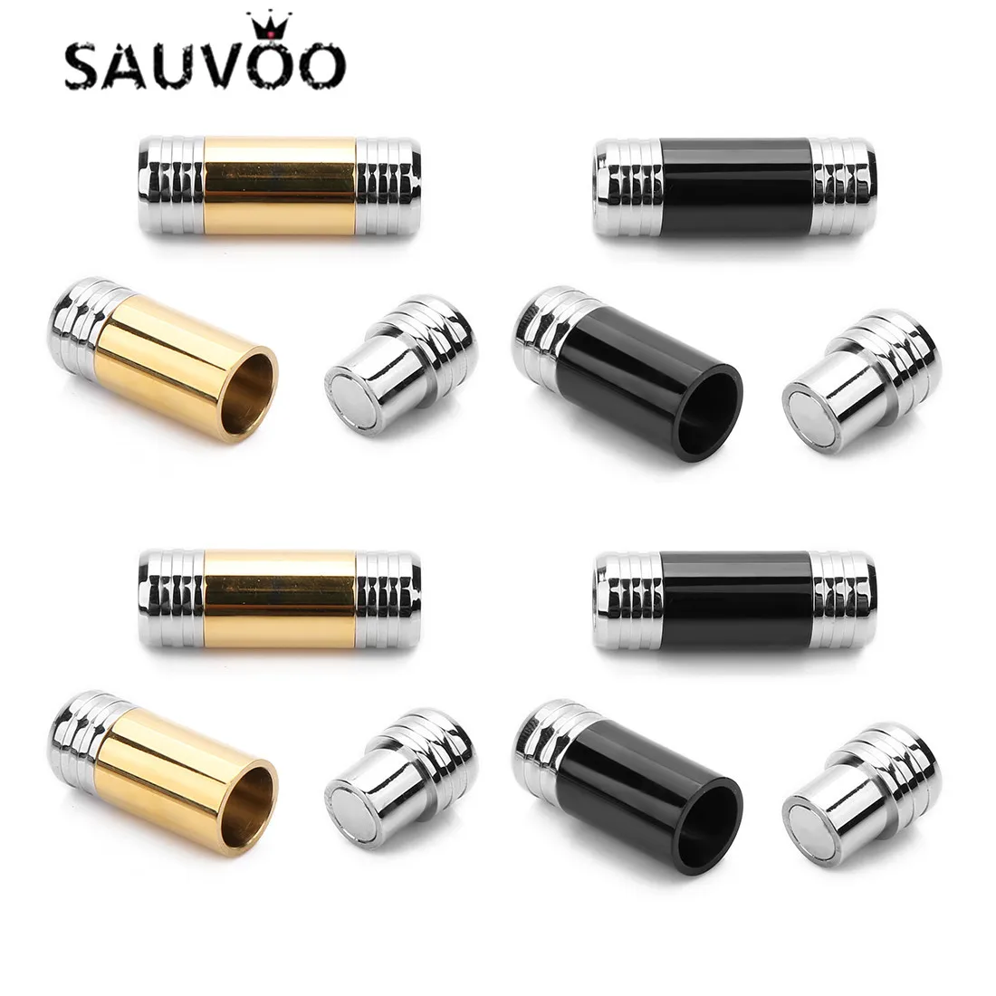 SAUVOO 2Pcs/lot Stainless Steel Double Color Magnetic Connector Gold Black Inner 6mm Dia Diy Jewelry Making Findings accessories
SAUVOO 2Pcs/lot Stainless Steel Double Color Magnetic Connector Gold Black Inner 6mm Dia Diy Jewelry Making Findings accessories
