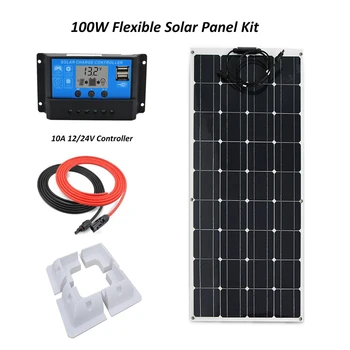 Portable Solar Panel System Flexible 100W plate CELLS Monocrystalline silicon Panels+10A LCD solar controller+cable+ABS bracket
Portable Solar Panel System Flexible 100W plate CELLS Monocrystalline silicon Panels+10A LCD solar controller+cable+ABS bracket