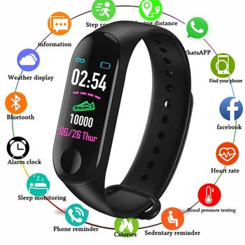 M3 band 3 Smart Wristband Fitness tracker Bracelet Waterproof bluetooth smartwatch LED Message Heart Rate monitor smart bracelet
M3 band 3 Smart Wristband Fitness tracker Bracelet Waterproof bluetooth smartwatch LED Message Heart Rate monitor smart bracelet