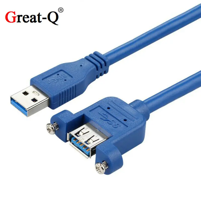 USB 3.0 Male to Female Extension Cable with Panel Mount Screw hole lock connector adapter cord for computer
USB 3.0 Male to Female Extension Cable with Panel Mount Screw hole lock connector adapter cord for computer
