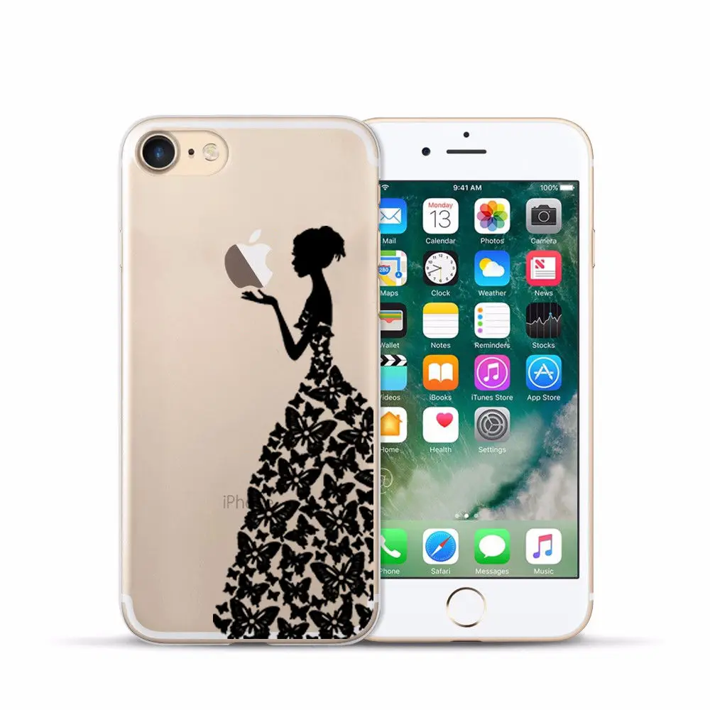 Arvin Case FOR Iphone 6s Soft Clear Protective TPU Back Cover FOR 5 5S 6 sPlus X XS Max XR Painting Silicon Cover FOR Iphone 7 (6)