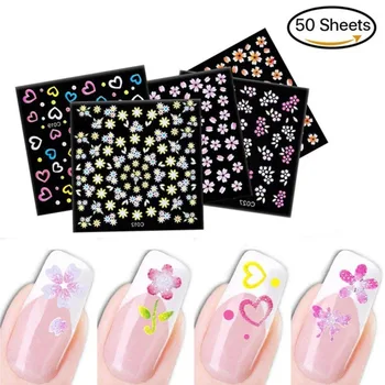 Makartt 50 Sheets/pack 3D Nail Decals Tip Nail Art Sticker Mix Color Self-adhesive Flower Decal Decoration B0172
Makartt 50 Sheets/pack 3D Nail Decals Tip Nail Art Sticker Mix Color Self-adhesive Flower Decal Decoration B0172