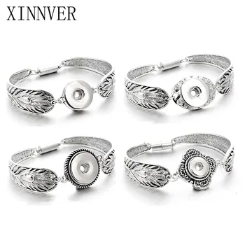 Wholesale Snap Jewelry Silver 18mm Snap Buttons Bracelet Flowers Carved Vintage Magnetic Snap Bracelets for Women Men ZE033
Wholesale Snap Jewelry Silver 18mm Snap Buttons Bracelet Flowers Carved Vintage Magnetic Snap Bracelets for Women Men ZE033