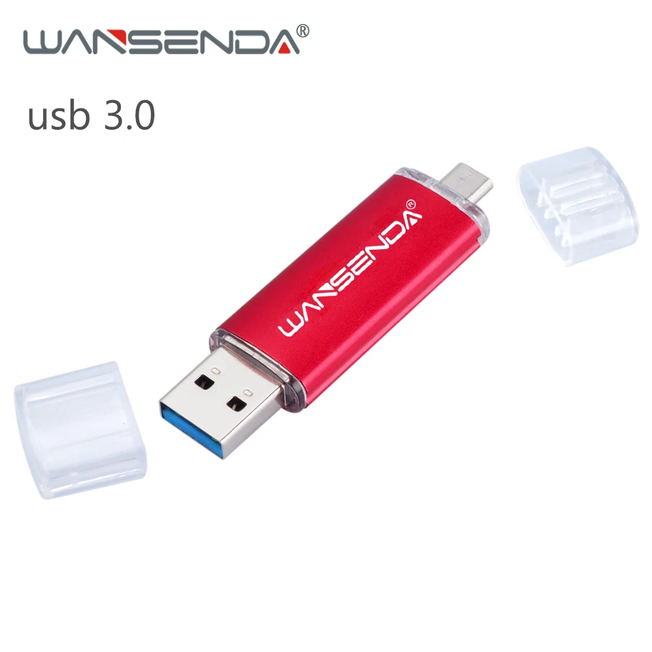 Фото WANSENDA D101 USB 3 0 OTG Pen Drive высокоскоростной флэш-накопитель 32 Гб 64 128 ГБ 256 Pendrive 2 в 1 Micro