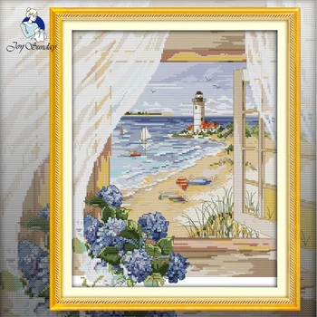 JOY SUNDAY,Needlework,DIY DMC Cross stitch,Sets For Embroidery kit Out of the window home decoration Counted Cross-Stitching
JOY SUNDAY,Needlework,DIY DMC Cross stitch,Sets For Embroidery kit Out of the window home decoration Counted Cross-Stitching
